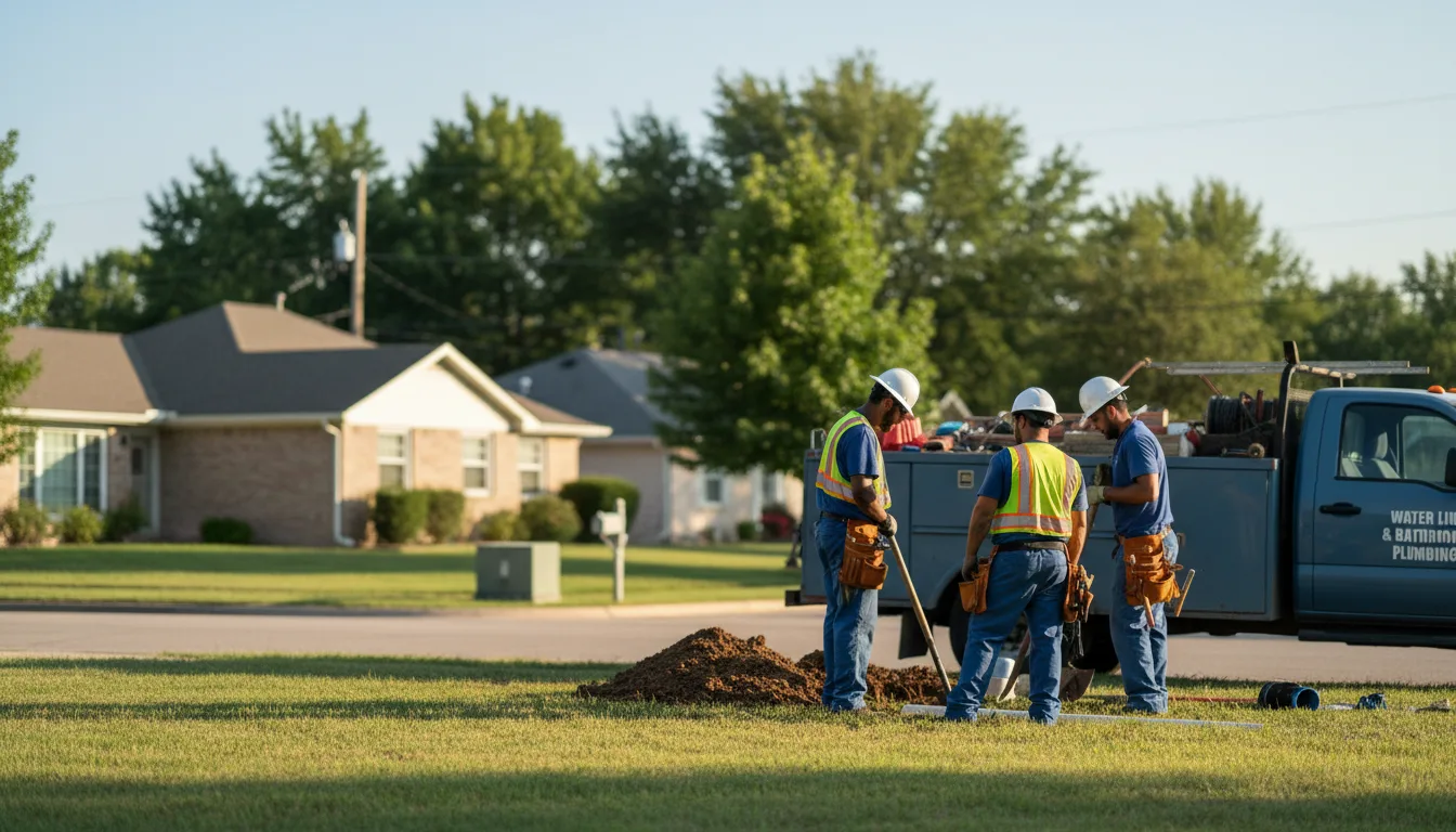 Residential water line and bathroom plumbing service in Princeton, KS